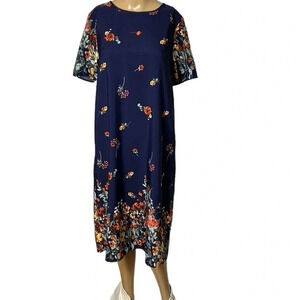 EMERY ROSE dress,women Small. Blue, floral,boho,short sleeves.cottagecore, lunch